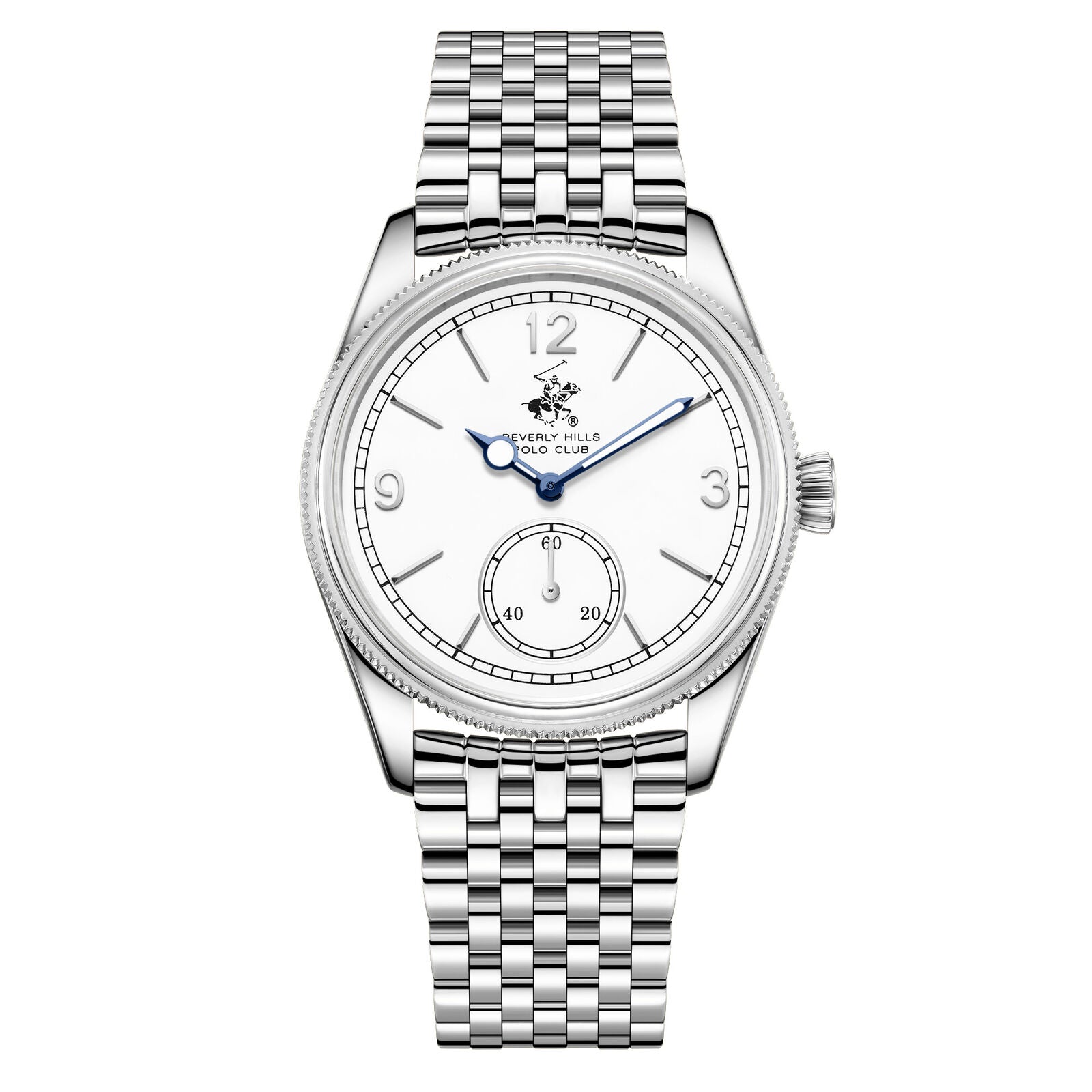 Beverly Hills Polo Club Blue Steel White Dial Silver Watch BP3890X.330