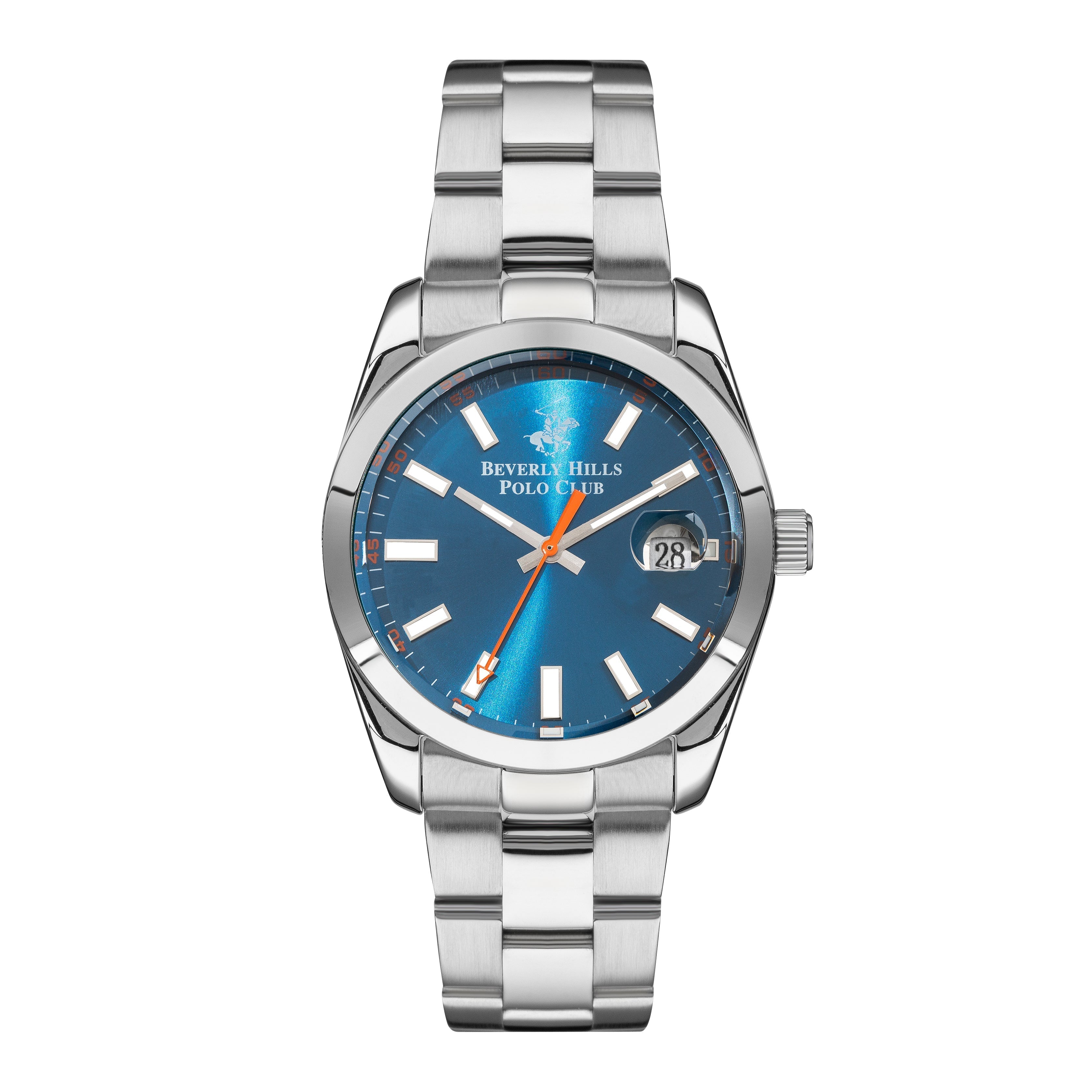 BEVERLY HILLS POLO CLUB Menβs Analog Blue Sunray Brush Dial Watch β BP3288X.390 - Watch