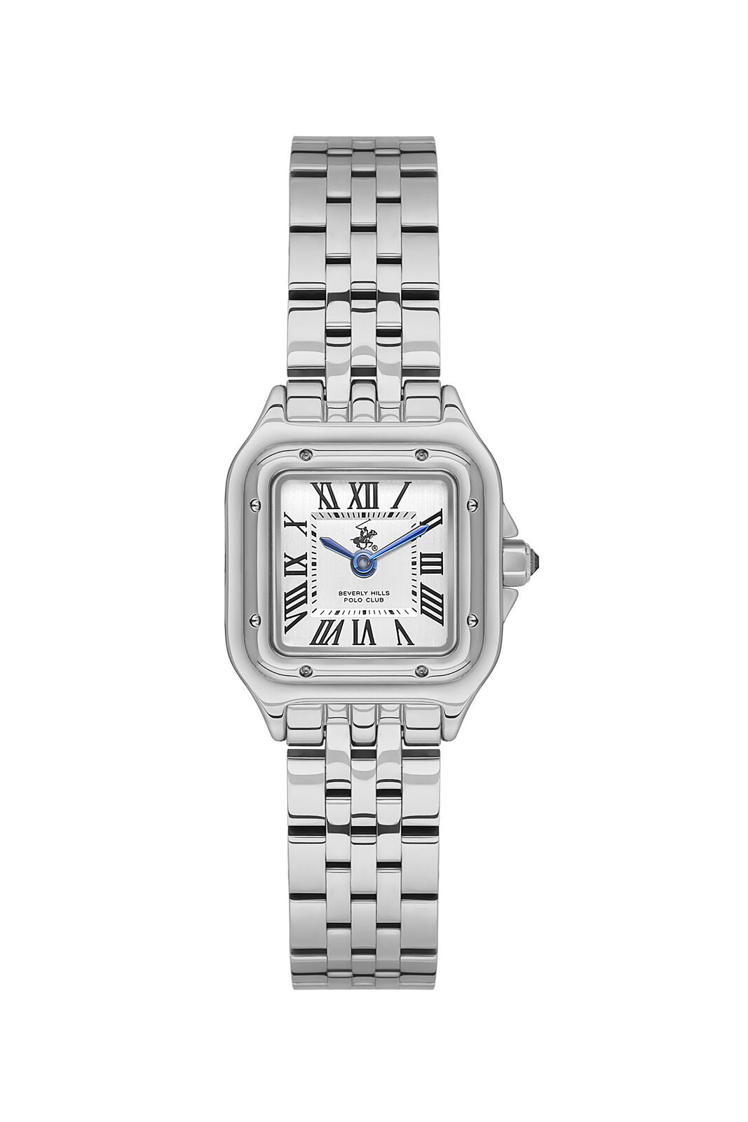 Beverly Hills Polo Club Roman Numeral Blue Steel Silver Watch BP3600C.331