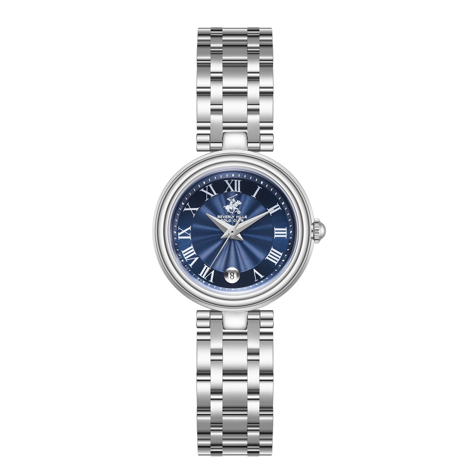 Beverly Hills Polo Club Roman Numeral Blue Dial Silver Watch - BP3838X.390