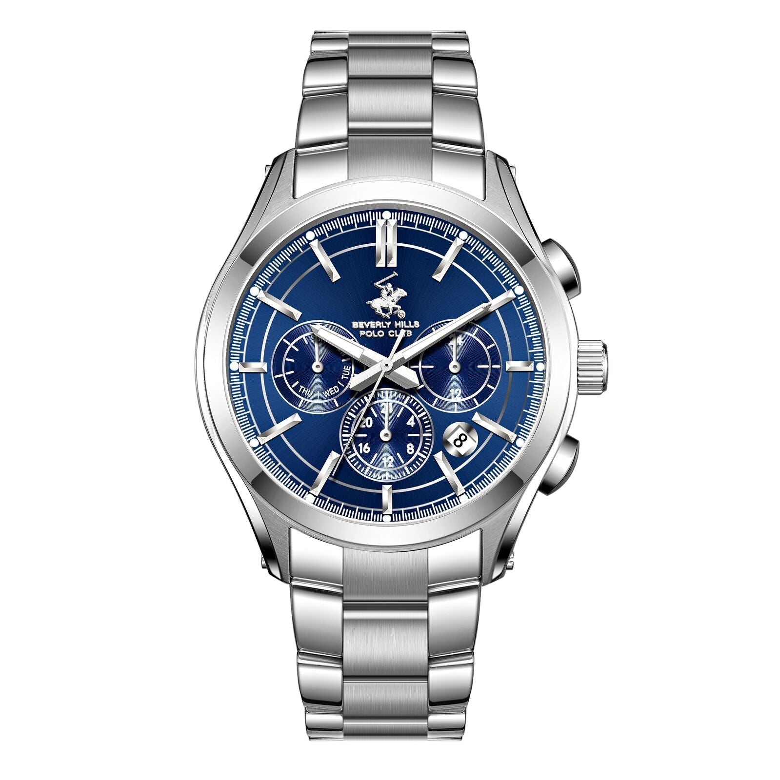 Beverly Hills Polo Club Multifunction Blue Dial Silver Watch - BP3812X.390