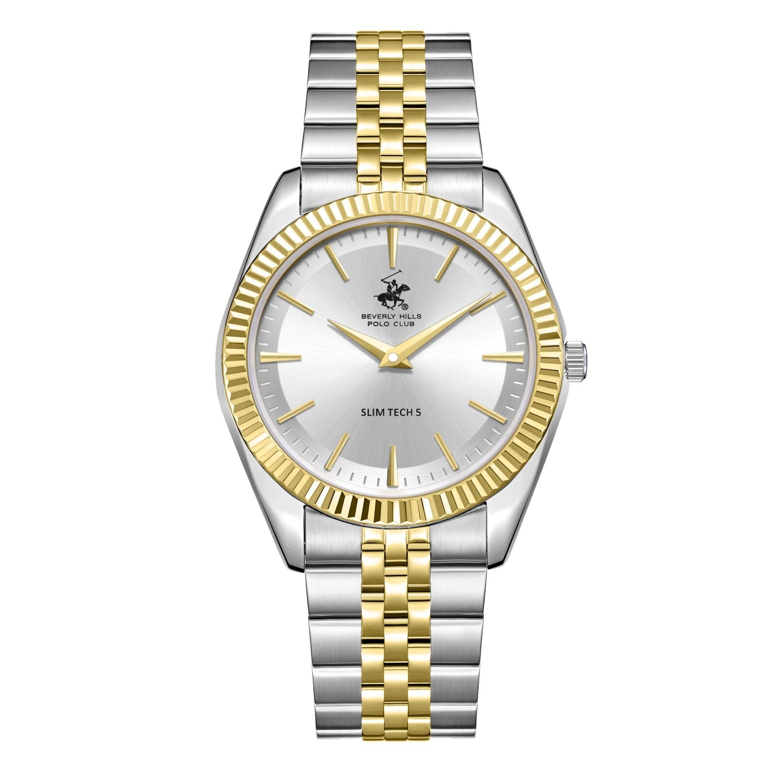 Beverly Hills Polo Club Slim Tech 5 Silver Dial Two-Tone Watch - BP3830X.230