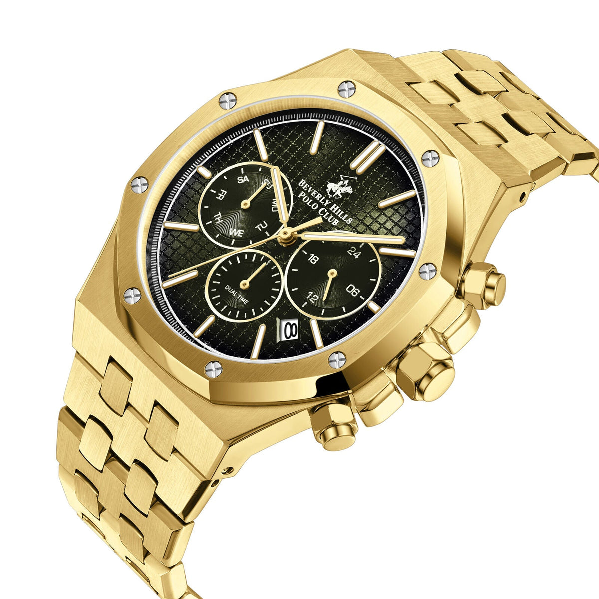 Beverly Hills Polo Club Luxury Gold Date Multifunction Watch BP3051X.170