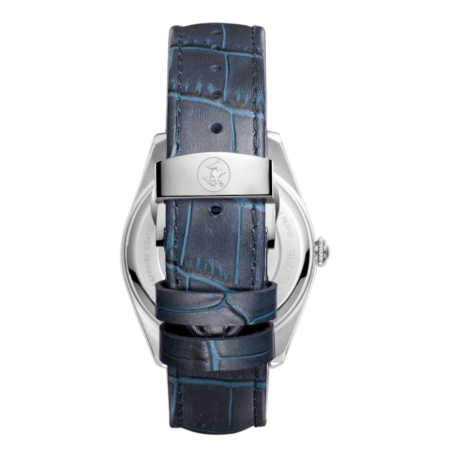 Beverly Hills Polo Club Blue Dial Blue Leather Silver Date Watch - BP3811X.399