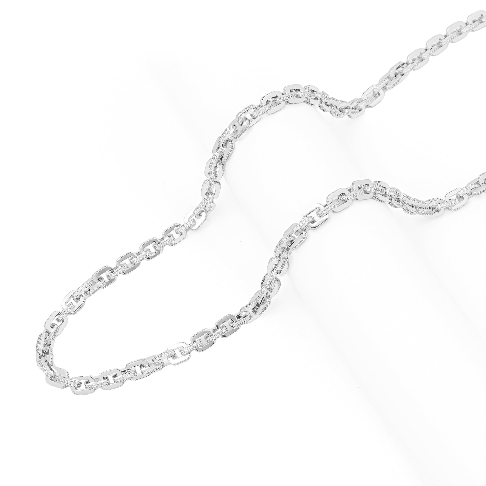 Big Daddy 10MM Anchor Mariner Bullet Diamond & Silver Link Iced Out Chain