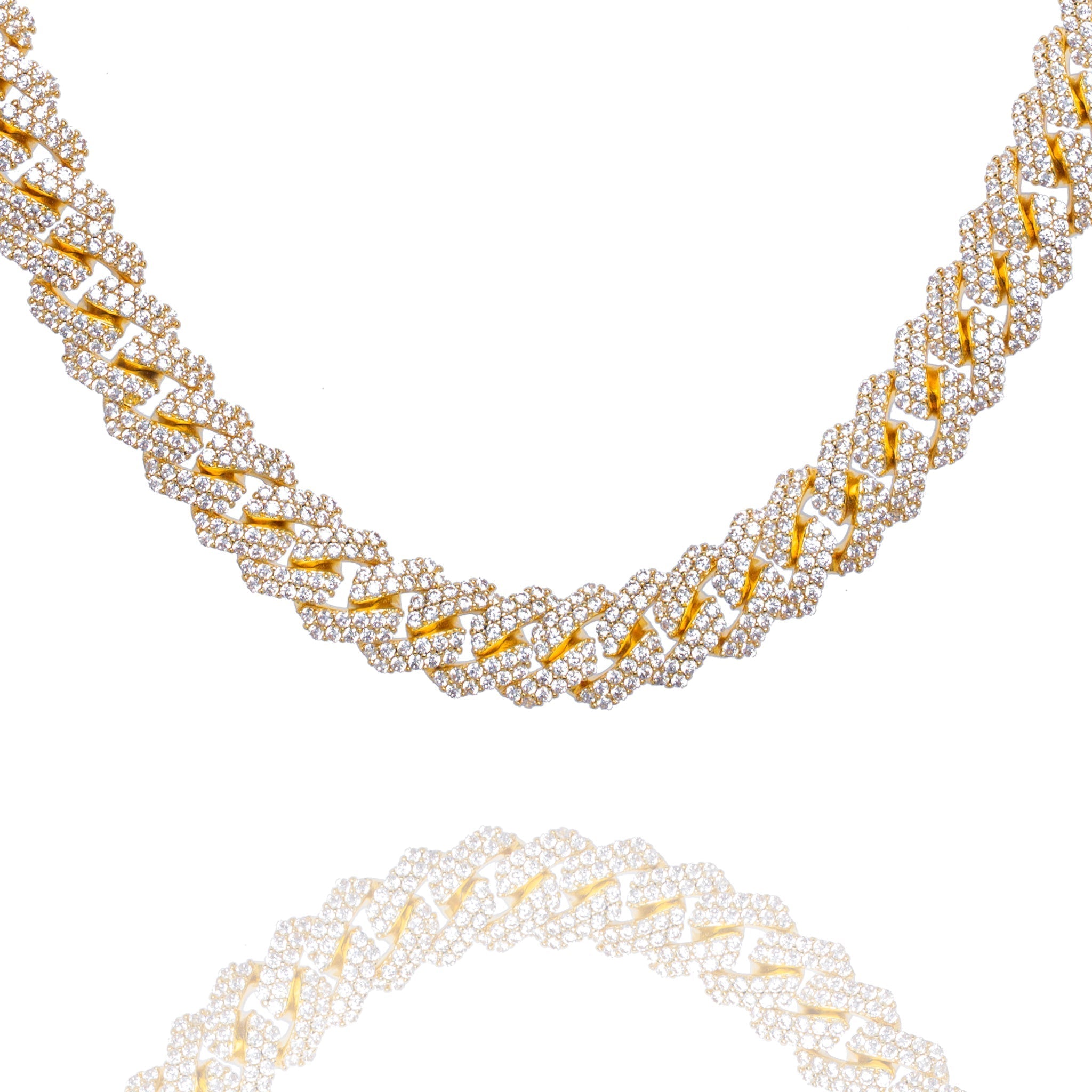 Big Daddy 10MM Straight Edge Cuban Diamond Gold Iced Out Chain