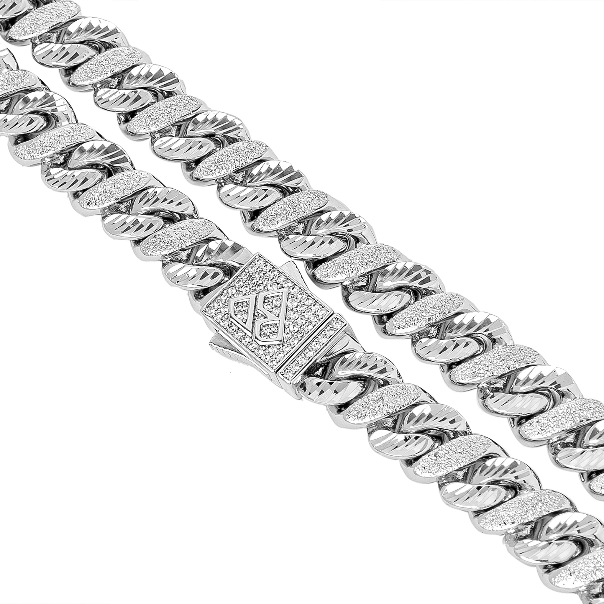 Big Daddy 10MM Sandblast Diamond & Steel Iced Out Chain