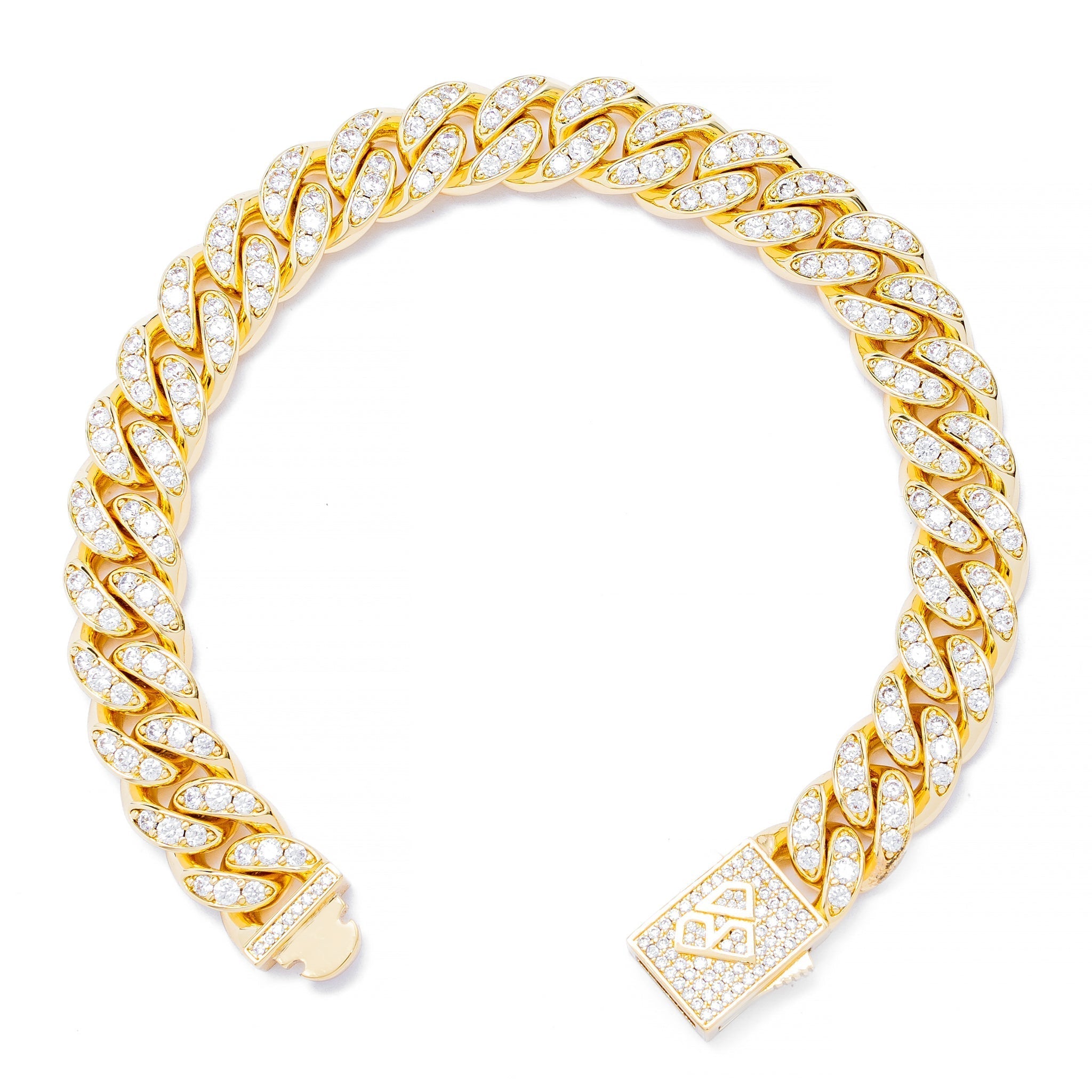 Big Daddy 12MM Bling Cuban Link Gold Iced Out Bracelet
