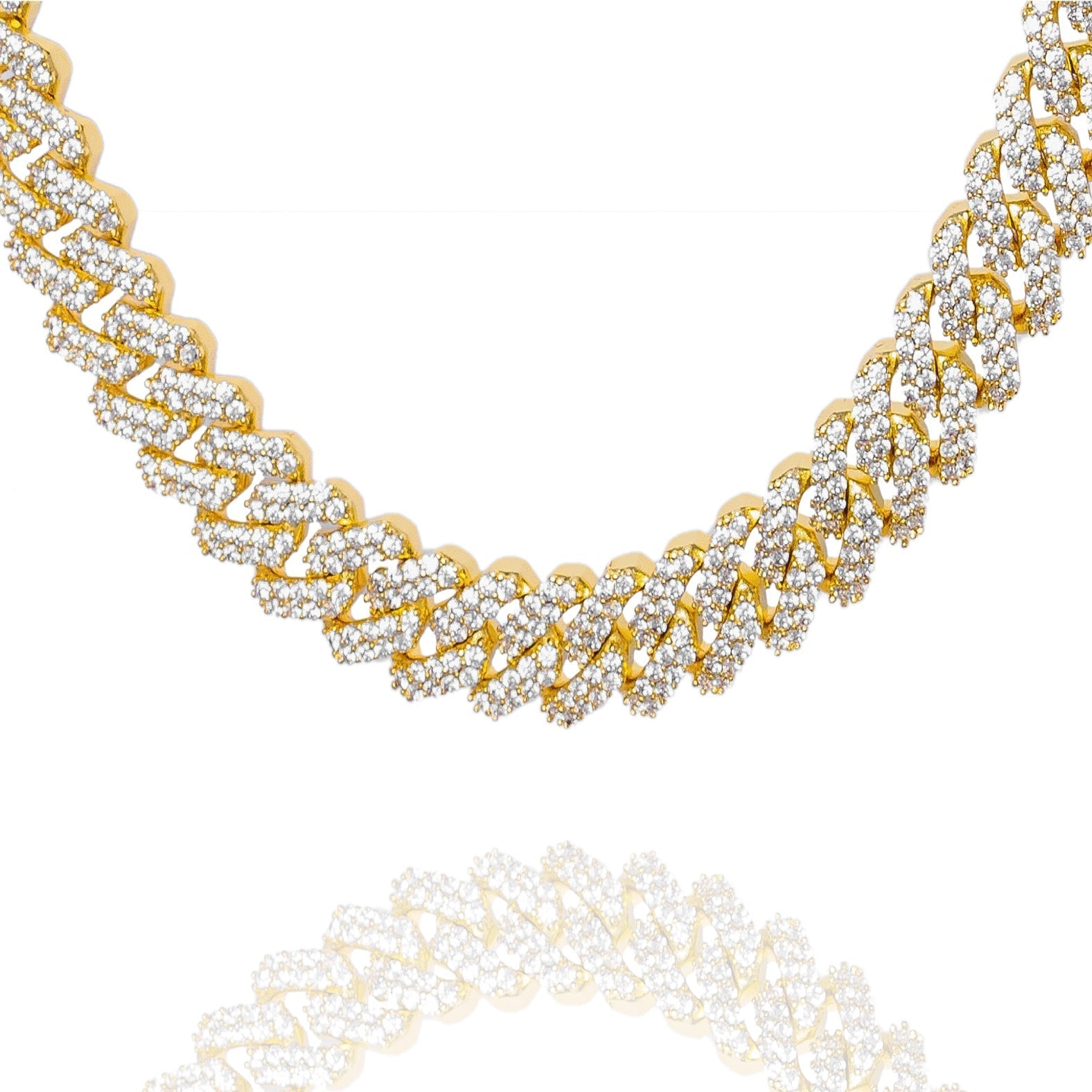 Big Daddy 12MM Full Iced Out Cuban Gold Chain - Chain