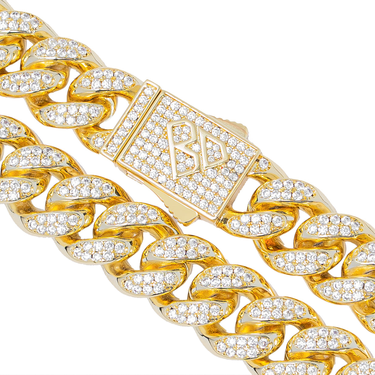 Big Daddy 12MM Gold Diamond Cuban Link Iced Out Chain