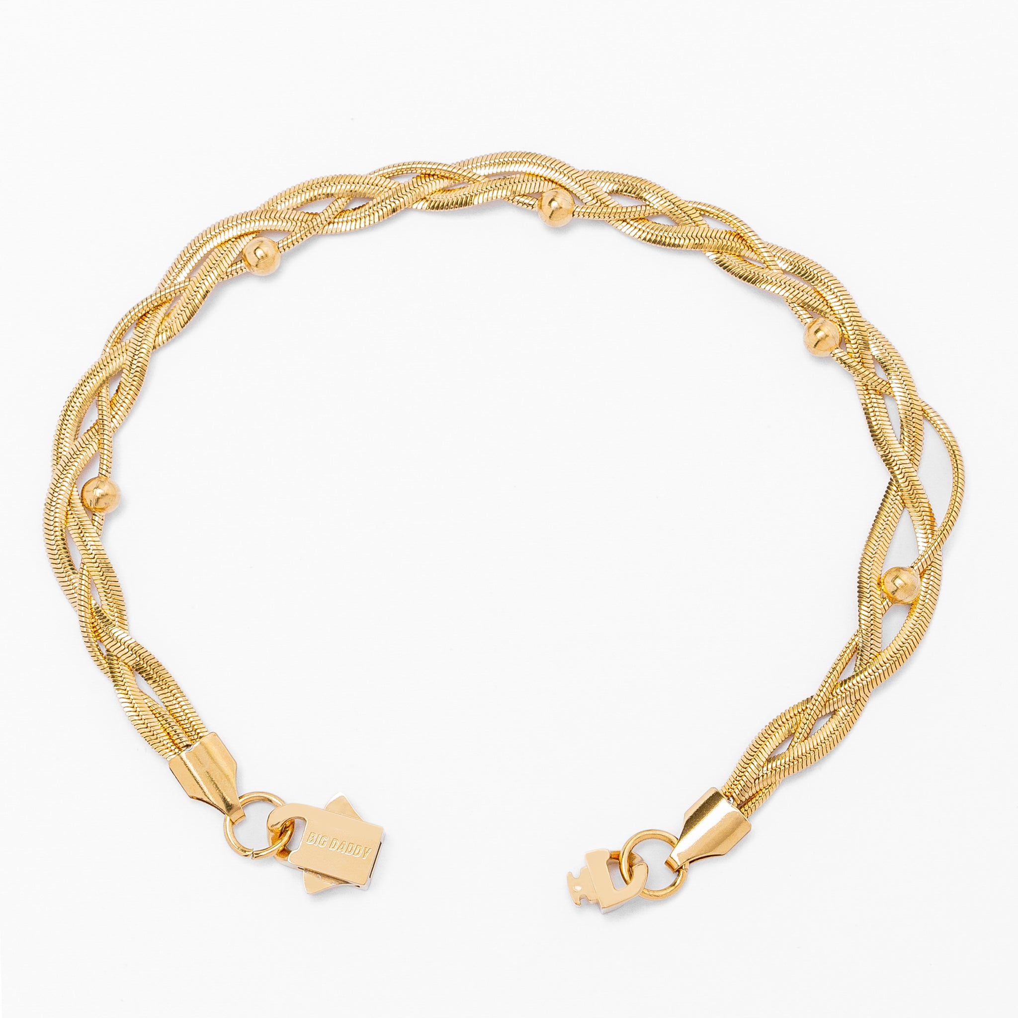 Big Daddy 3MM Gold Flat Herringbone Bracelet - Bracelet