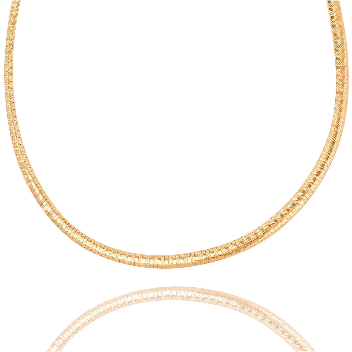 Big Daddy 4mm gold omega chain necklace displayed on white background
