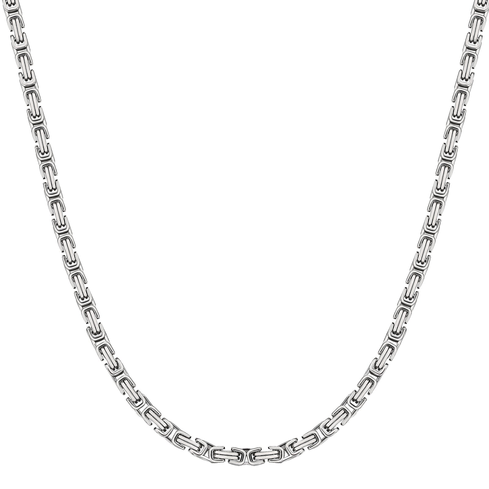 Big Daddy 5mm Stainless Steel Byzantine Silver Chain - Chain