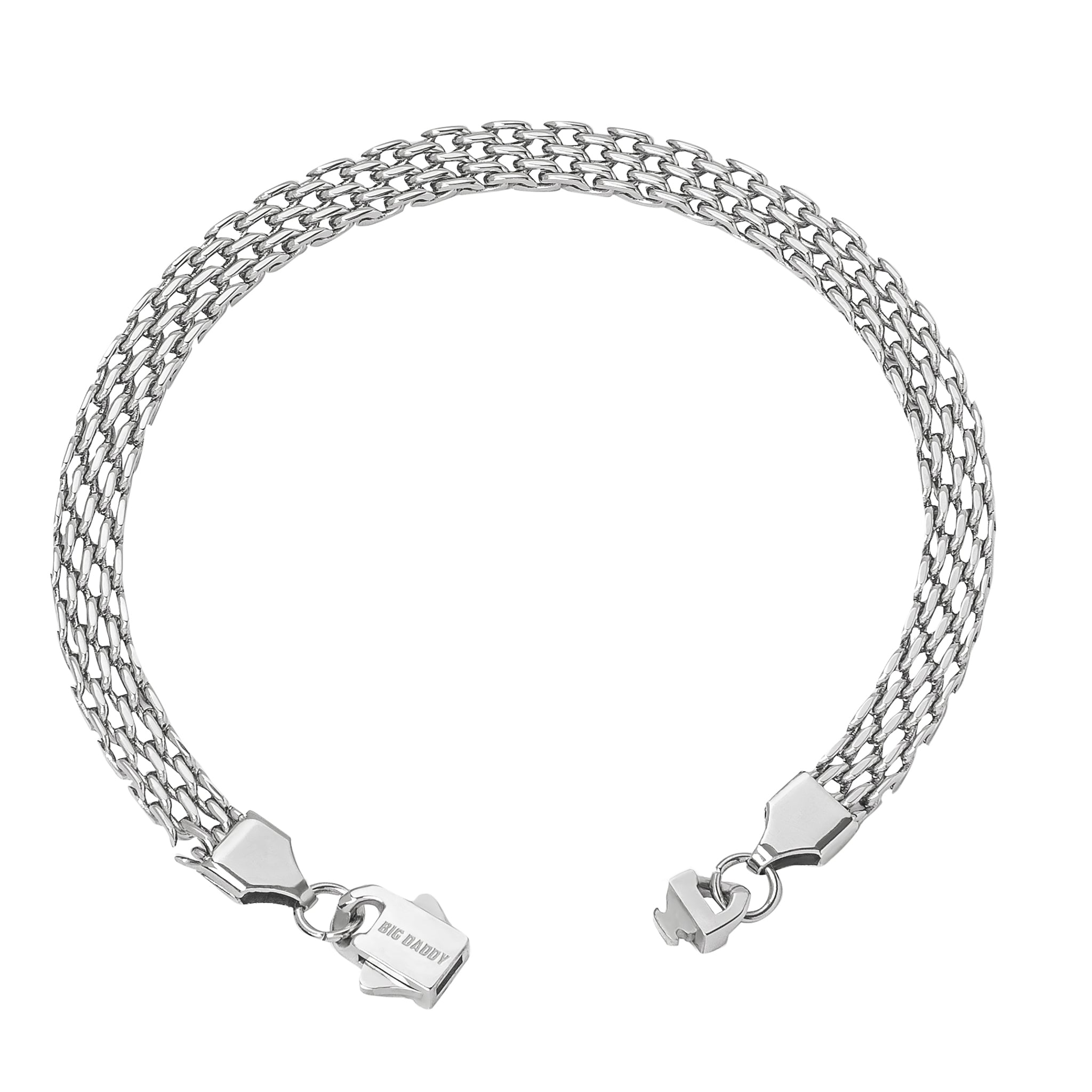Big Daddy 6MM Silver Flat Herringbone Bracelet - Bracelet