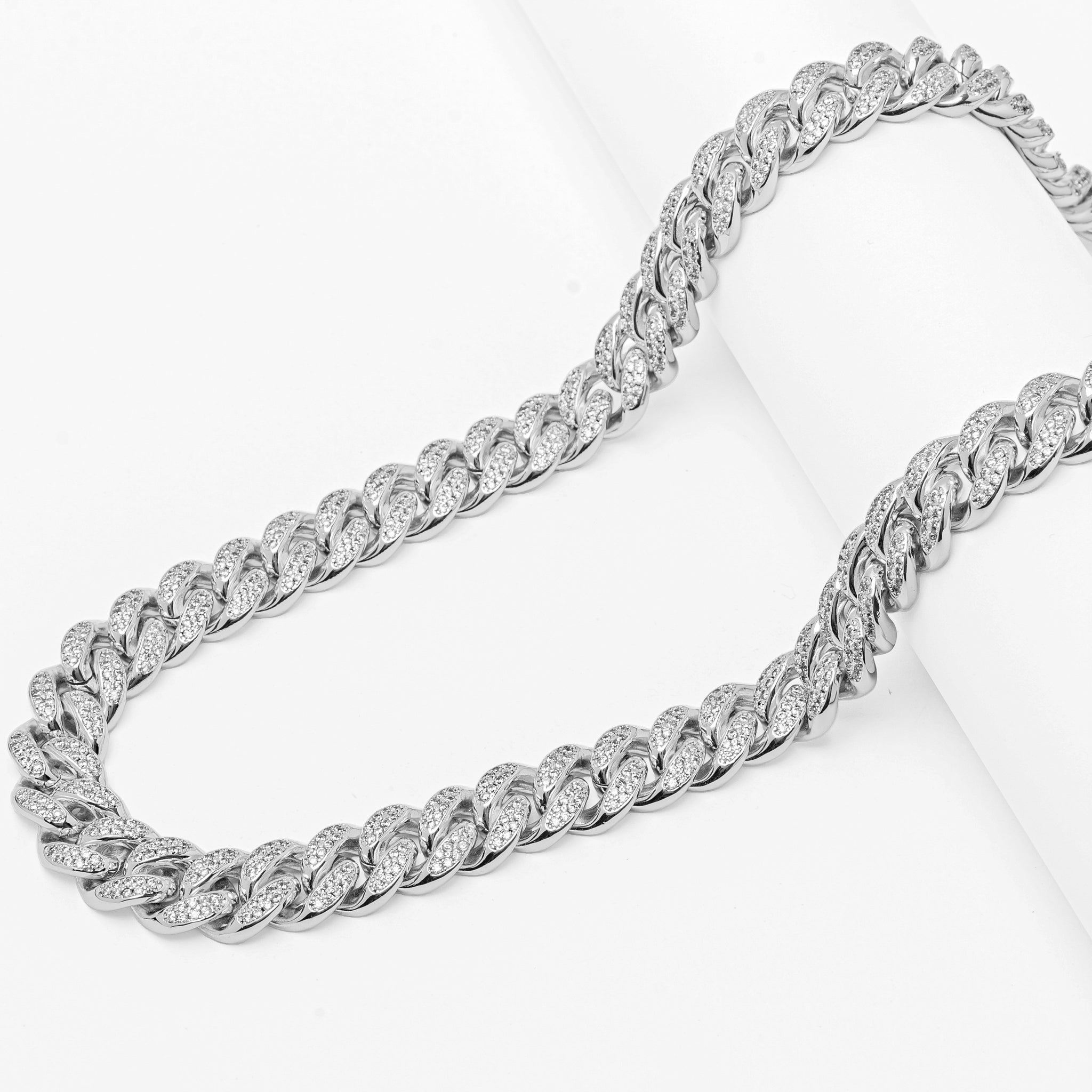 Big Daddy 8MM Cuban Link Rhodium Iced Out Chain - Chain