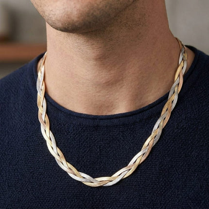 Big Daddy 8MM Two-Tone Flat Herringbone Chain