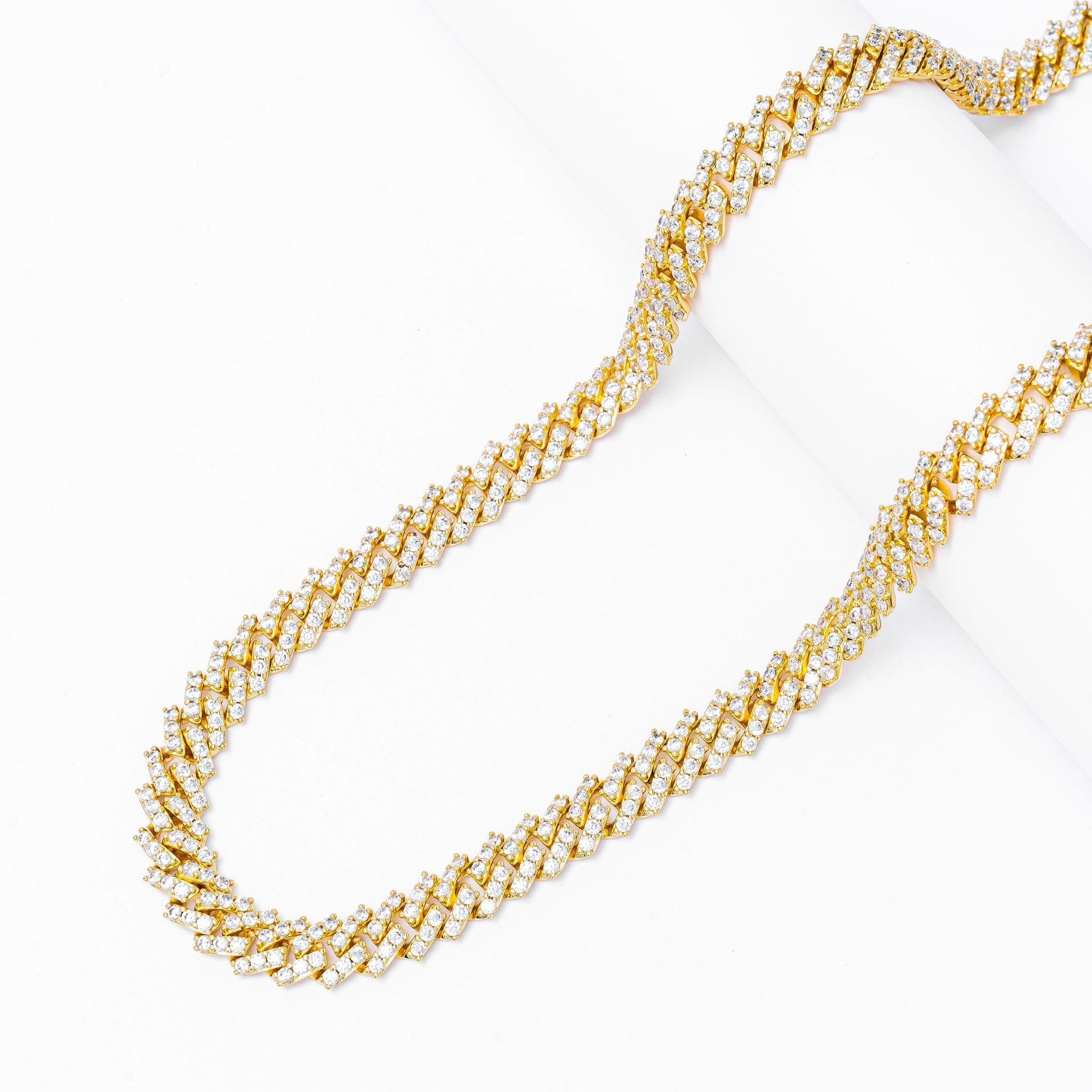 Big Daddy 9MM Diamond Prong Gold Cuban Link Iced Out Chain