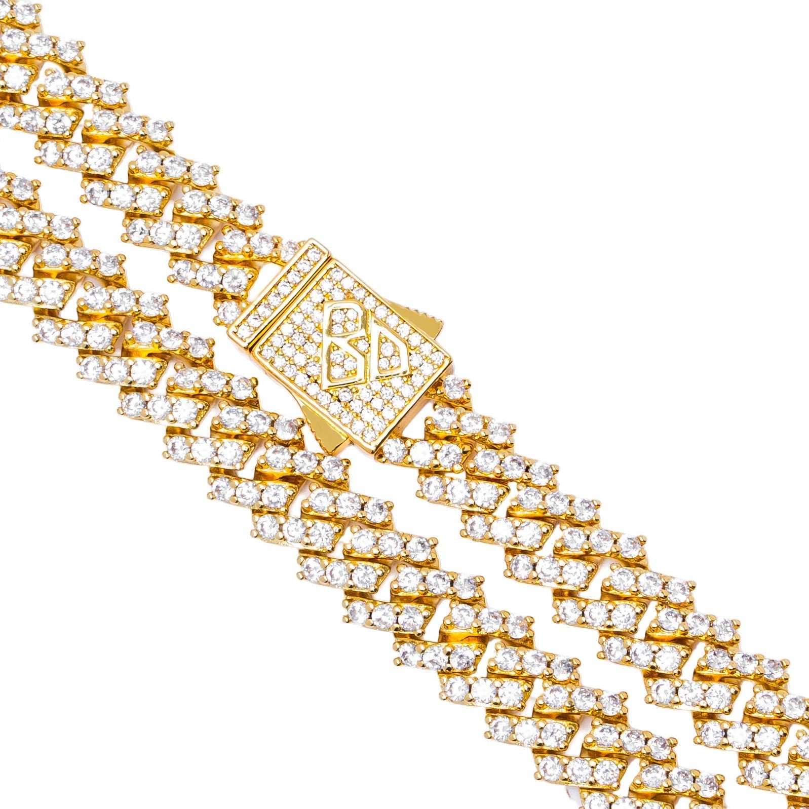 Big Daddy 9MM Diamond Prong Gold Cuban Link Iced Out Chain