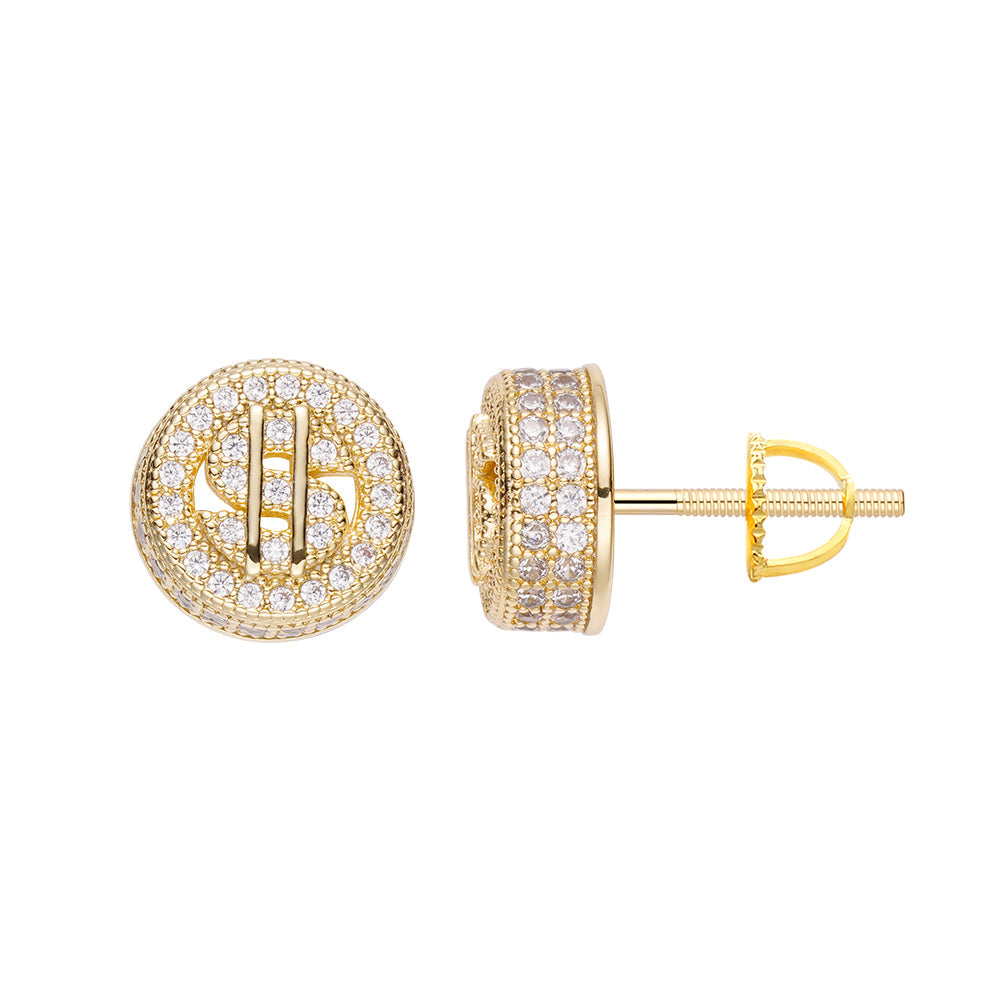 Big Daddy Cluster Dollar Sign Earring - Earring