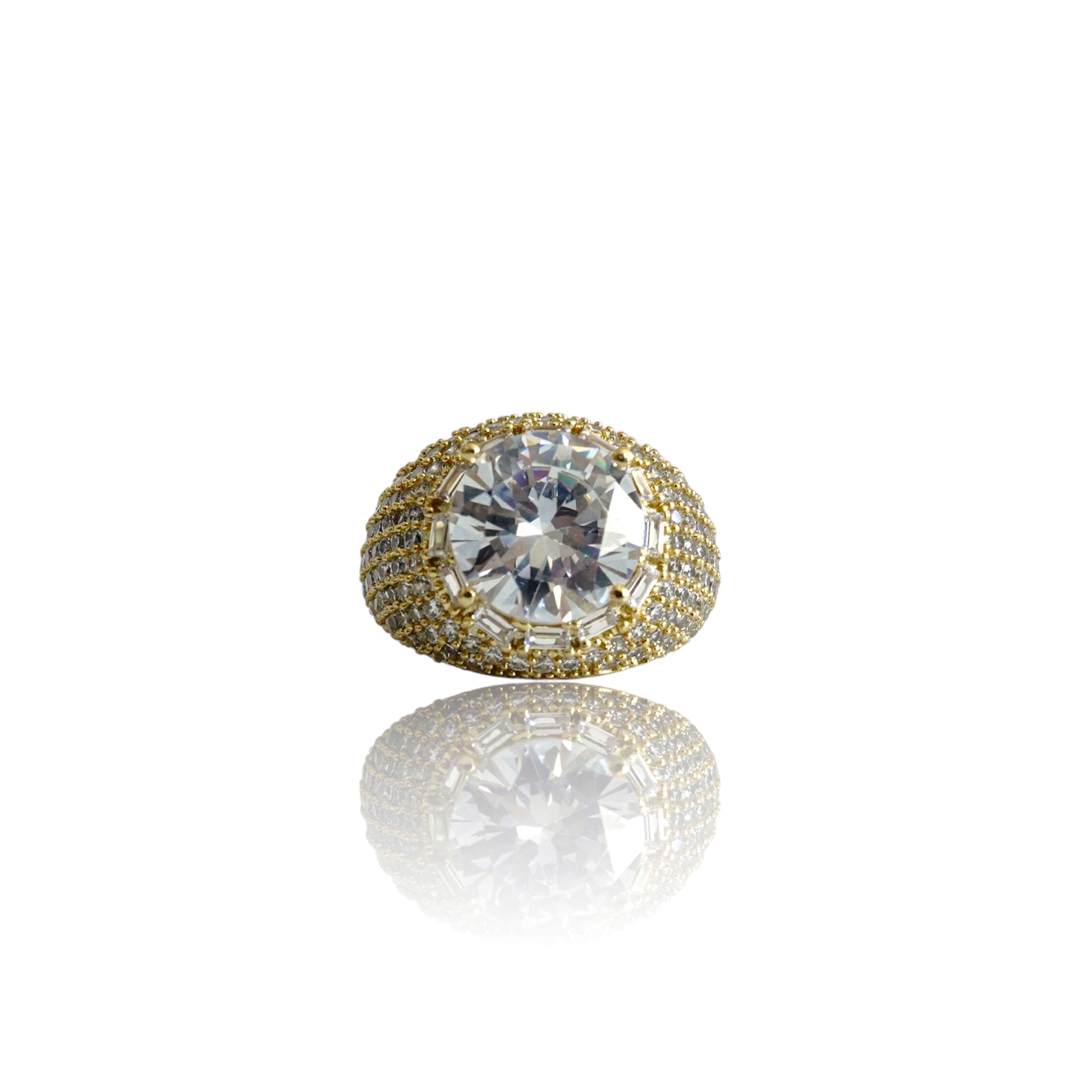 Big Daddy Iced Out Cluster Gold Ring - Ring
