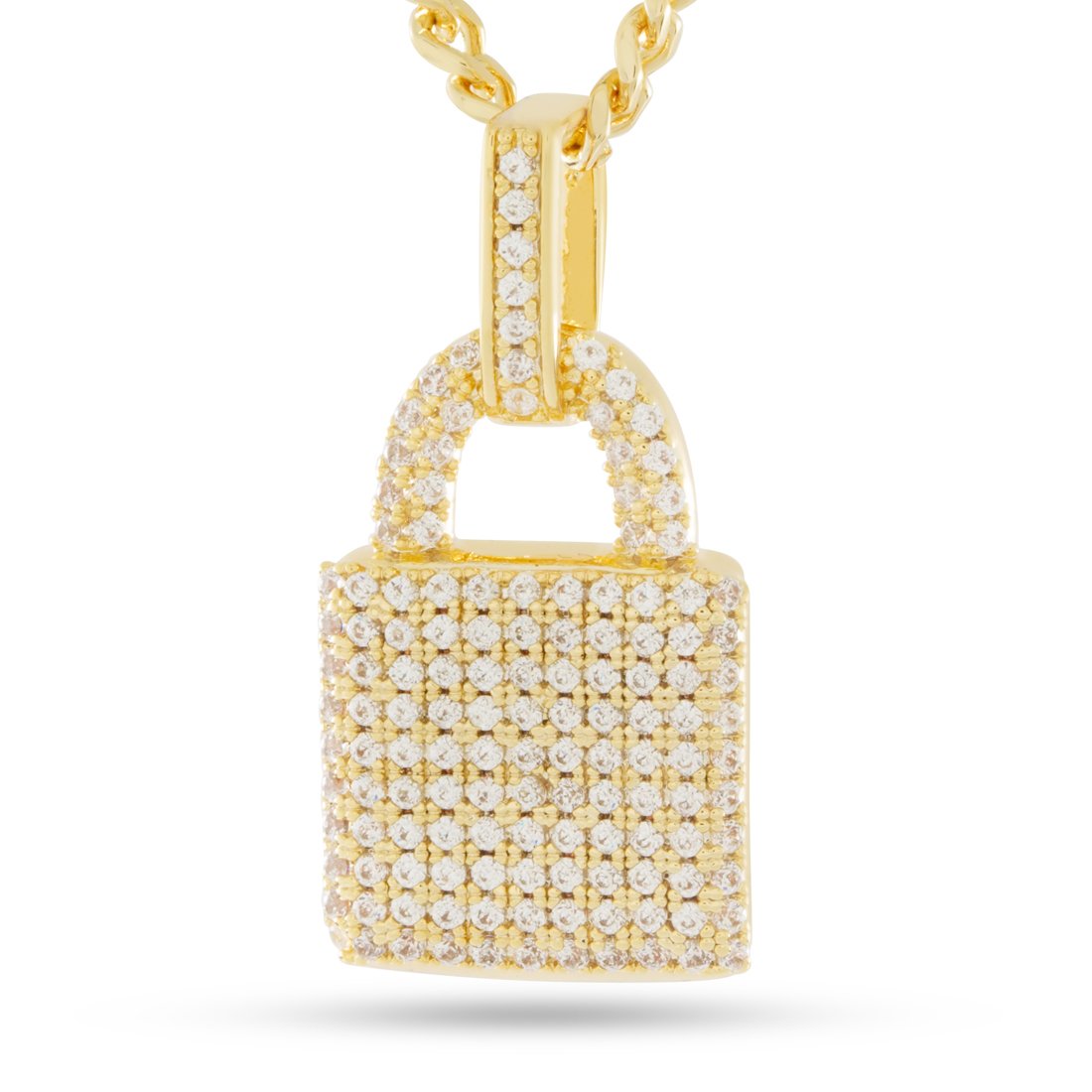 Big Daddy Iced Out Gold Lock Pendant - Pendant