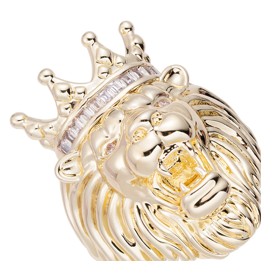 Big Daddy Lion Baguette Iced Out Diamond Ring
