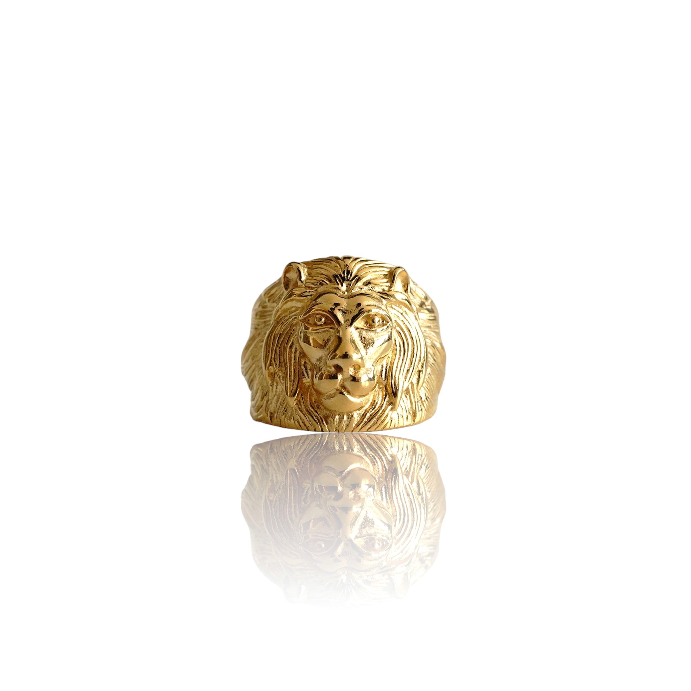 Big Daddy Regal Lionโs Head Gold Ring - Ring