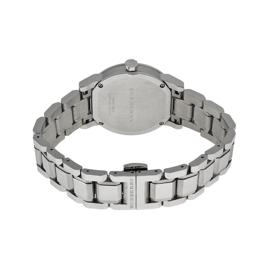 Burberry Black Check Stamped Dial Stainless Steel Ladies Watch BU9101