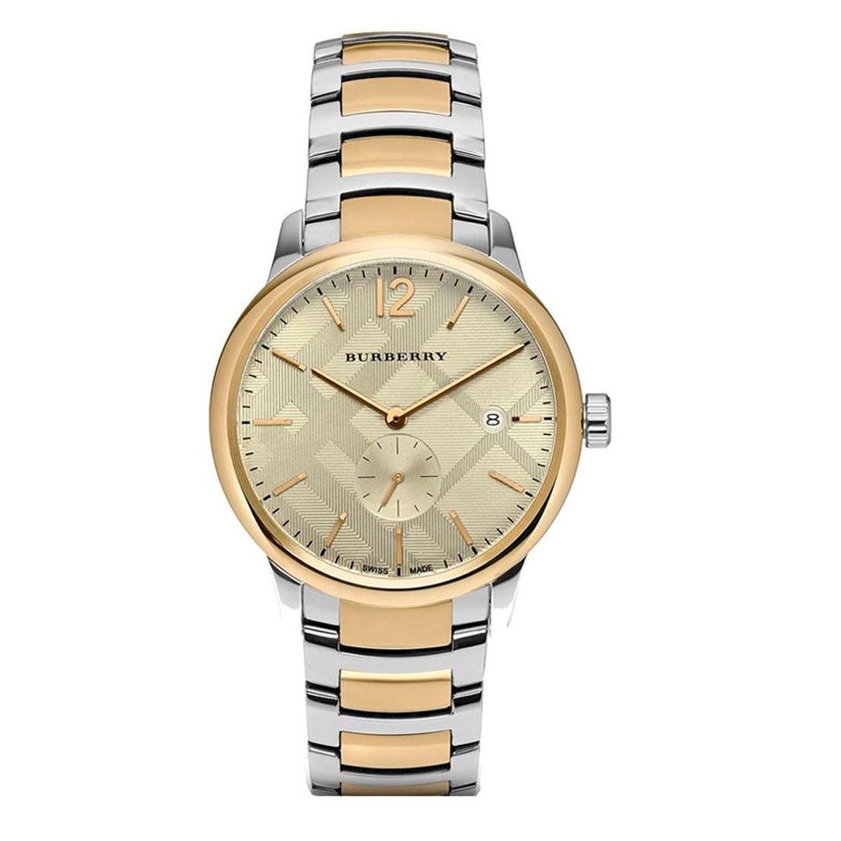 Burberry Classic Gold Patterned Dial Menβs Watch BU10011 - Watch