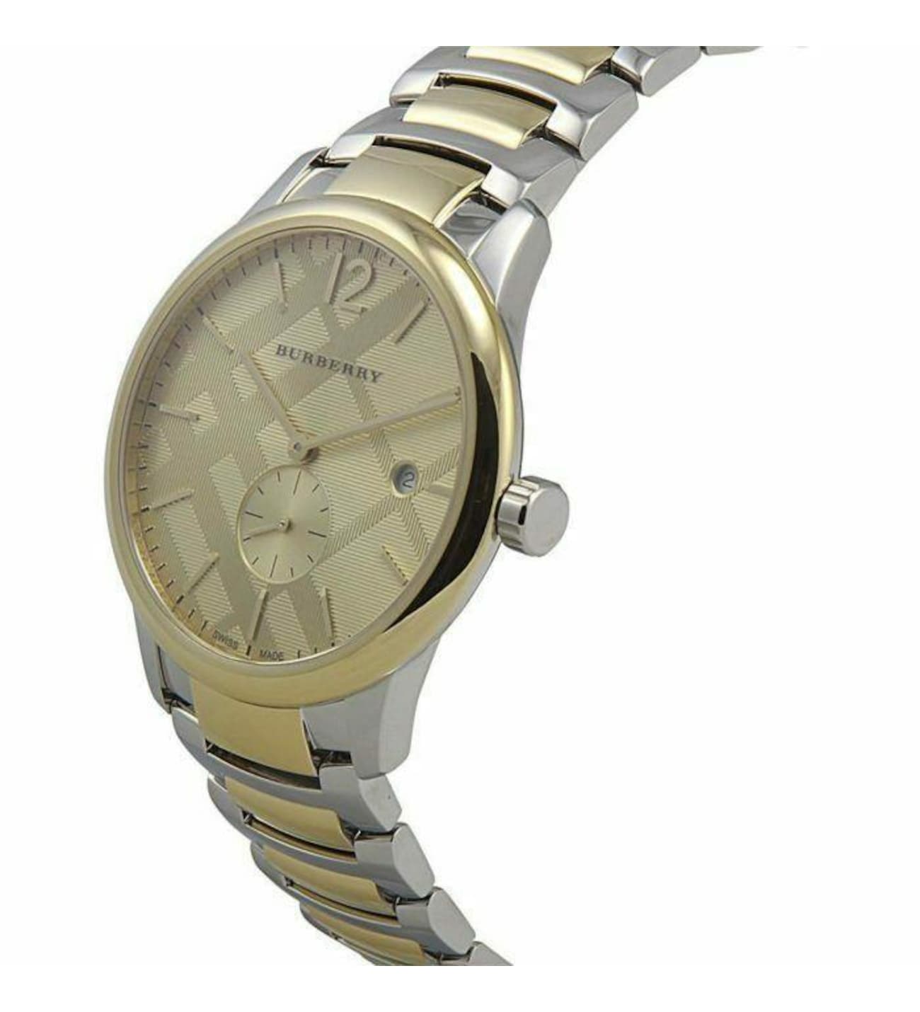 Burberry Classic Gold Patterned Dial Menβs Watch BU10011 - Watch