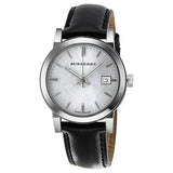 Burberry Silver Dial Black Leather Ladies Watch BU9106 - BigDaddy Watches