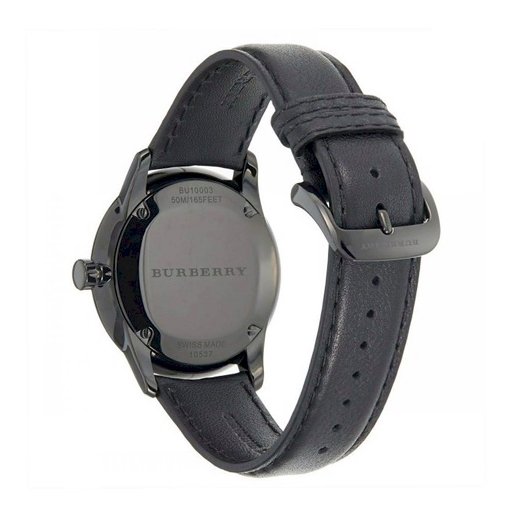 Burberry Menβs Swiss Made Leather Strap Black Dial Men's Watch BU10003 - The Watches Men & CO #3