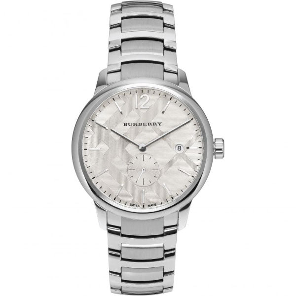 Burberry Menβs Swiss Made Quartz Stainless Steel Silver Dial Men's Watch BU10004 - The Watches Men & CO