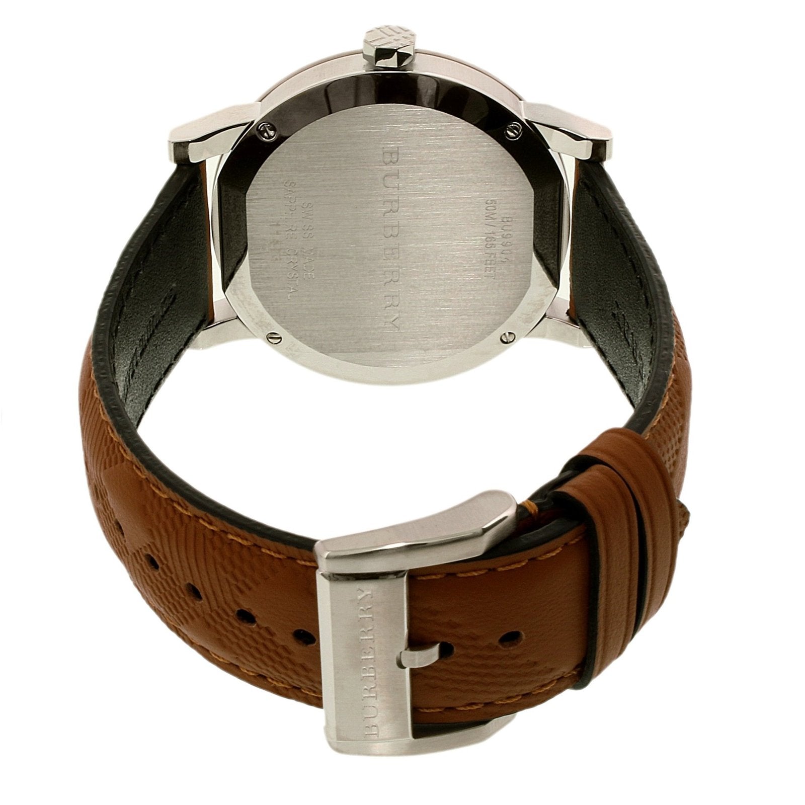 Burberry Menβs Quartz Leather Strap Silver Dial Men's Watch BU9904 - The Watches Men & CO #3