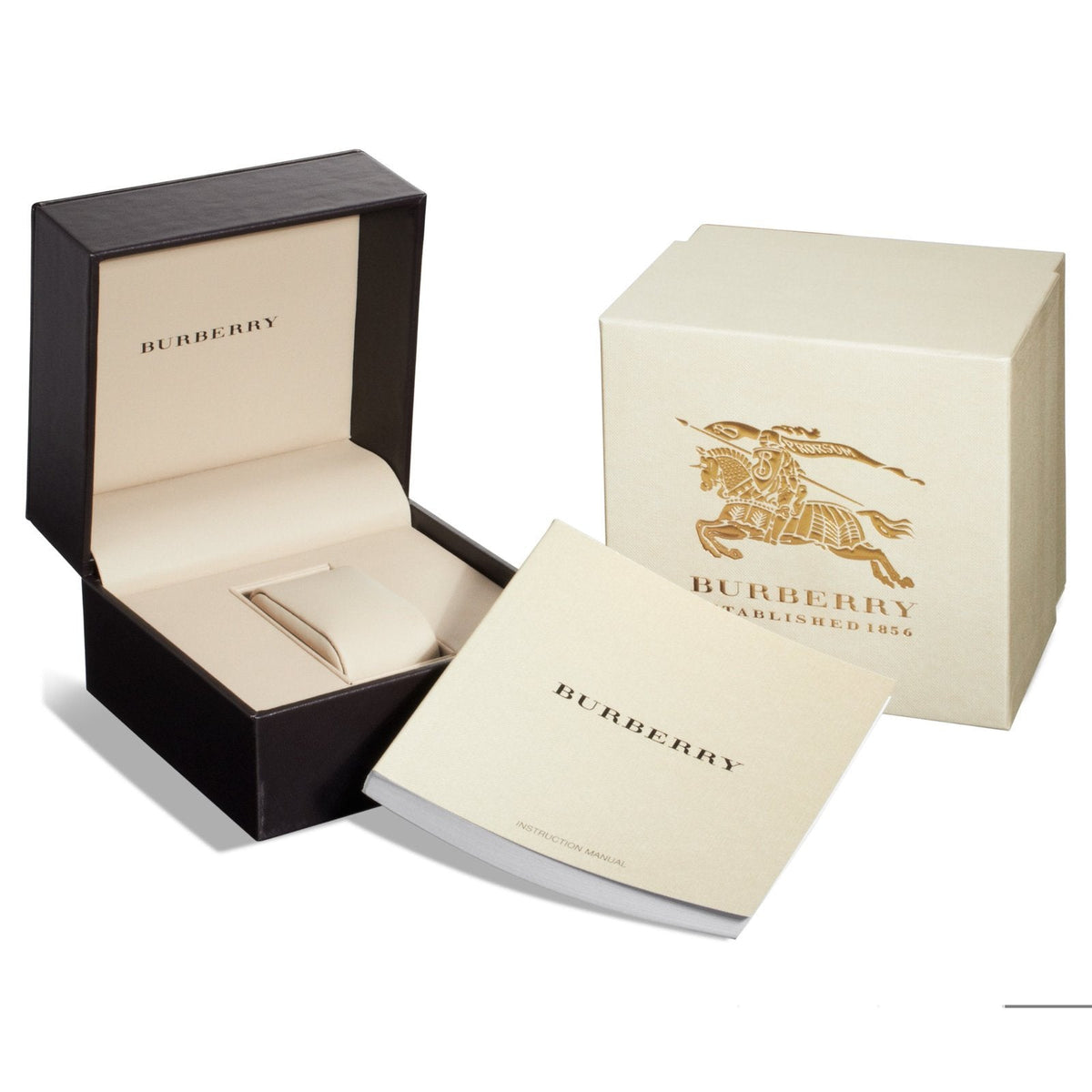 Burberry The City men's watch complete box set with cream and black packaging