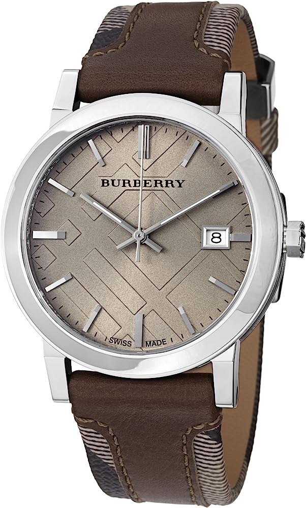 Burberry The City Grey Dial Leather Strap Menβs Watch BU9020 - Watch