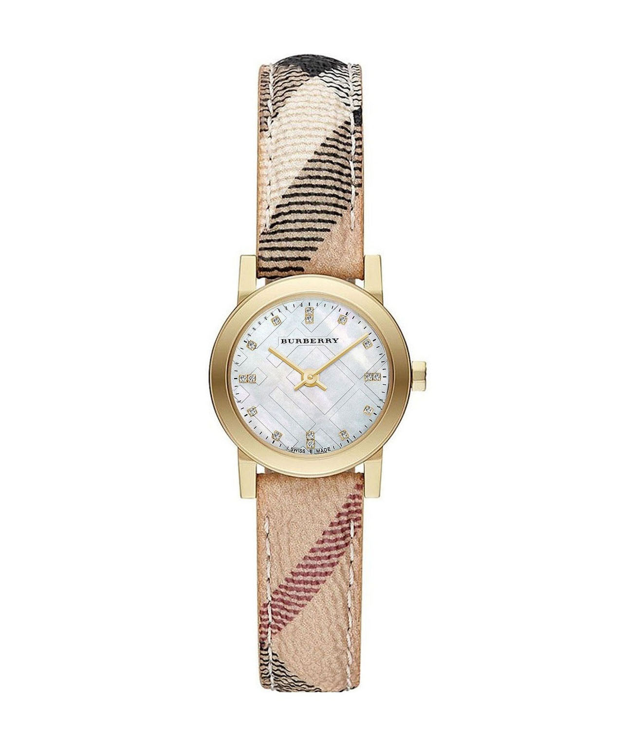 Burberry Womenβs Swiss Made Quartz Multicolor Leather Strap Mother Of Pearl Dial Women's Watch BU9226 - The Watches Men & CO