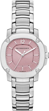 Burberry The Britain Pink Dial Silver Steel Strap Watch for Women - BBY1704 BBY1704 - Image 1