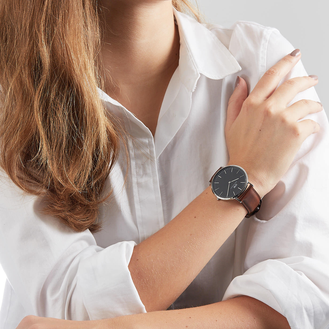 Daniel Wellington Bristol 40mm Black Dial Brown Genuine Leather Men's Watch - DW00100131