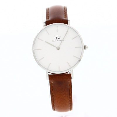 Daniel Wellington St Mawes 36mm White Dial Brown Genuine Leather Gold Watch - DW00100187