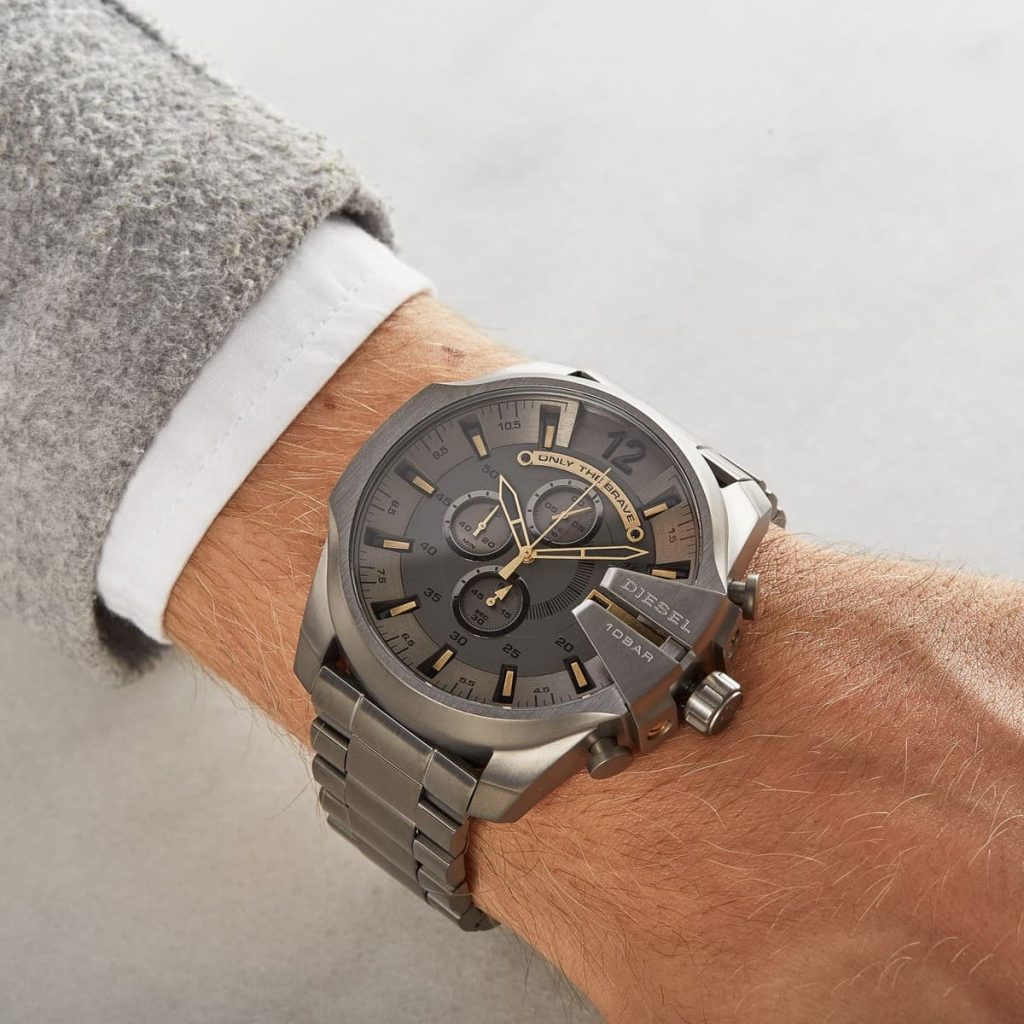 Diesel Mega Chief Menβs Chronograph Gunmetal Stainless Steel Watch DZ4421 DZ4421 - Image 8