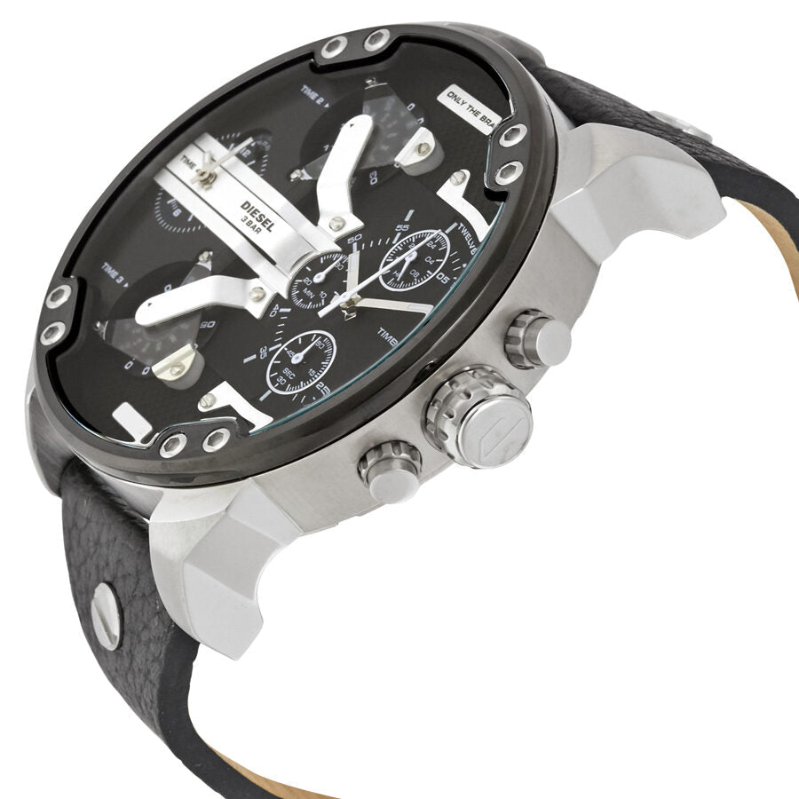 Diesel Mr. Daddy 2.0 Black Dial Genuine leather Chronograph Watch DZ7313