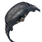Diesel Big Daddy DZ7414 316L blue stainless steel 4 time zones 30m water resistant