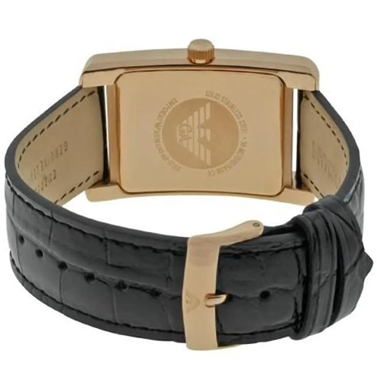 Emporio Armani Classic Black Dial Black Leather Strap Watch For Women AR0169
