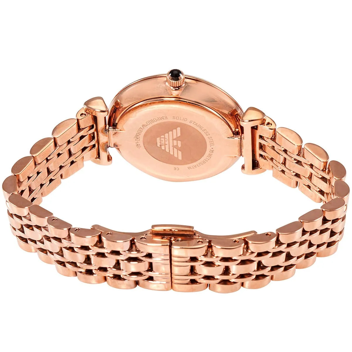 Emporio Armani AR11206 rose gold linked metal bracelet strap with T-bar closure