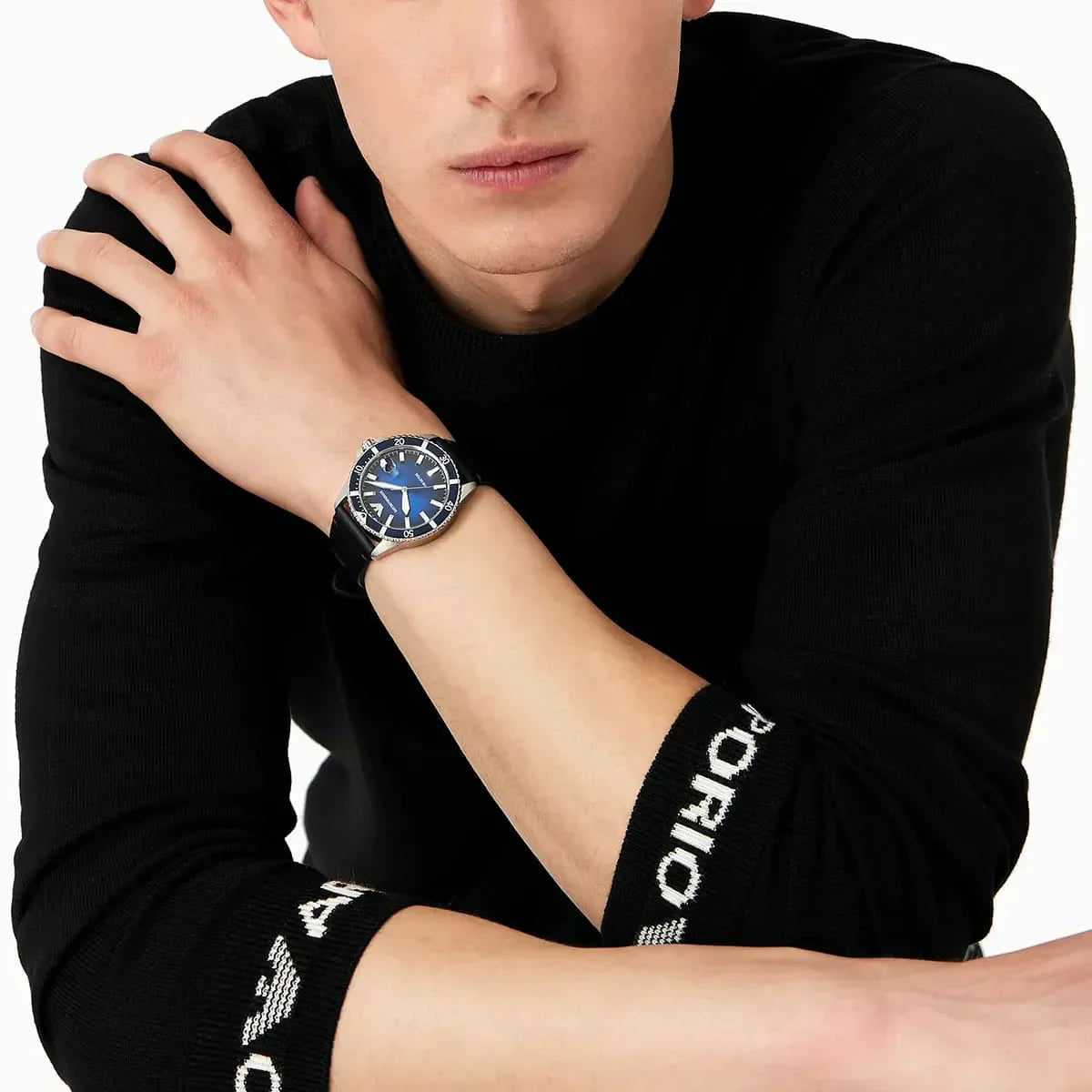 Emporio Armani Silver and Blue Men's Watch - AR11516