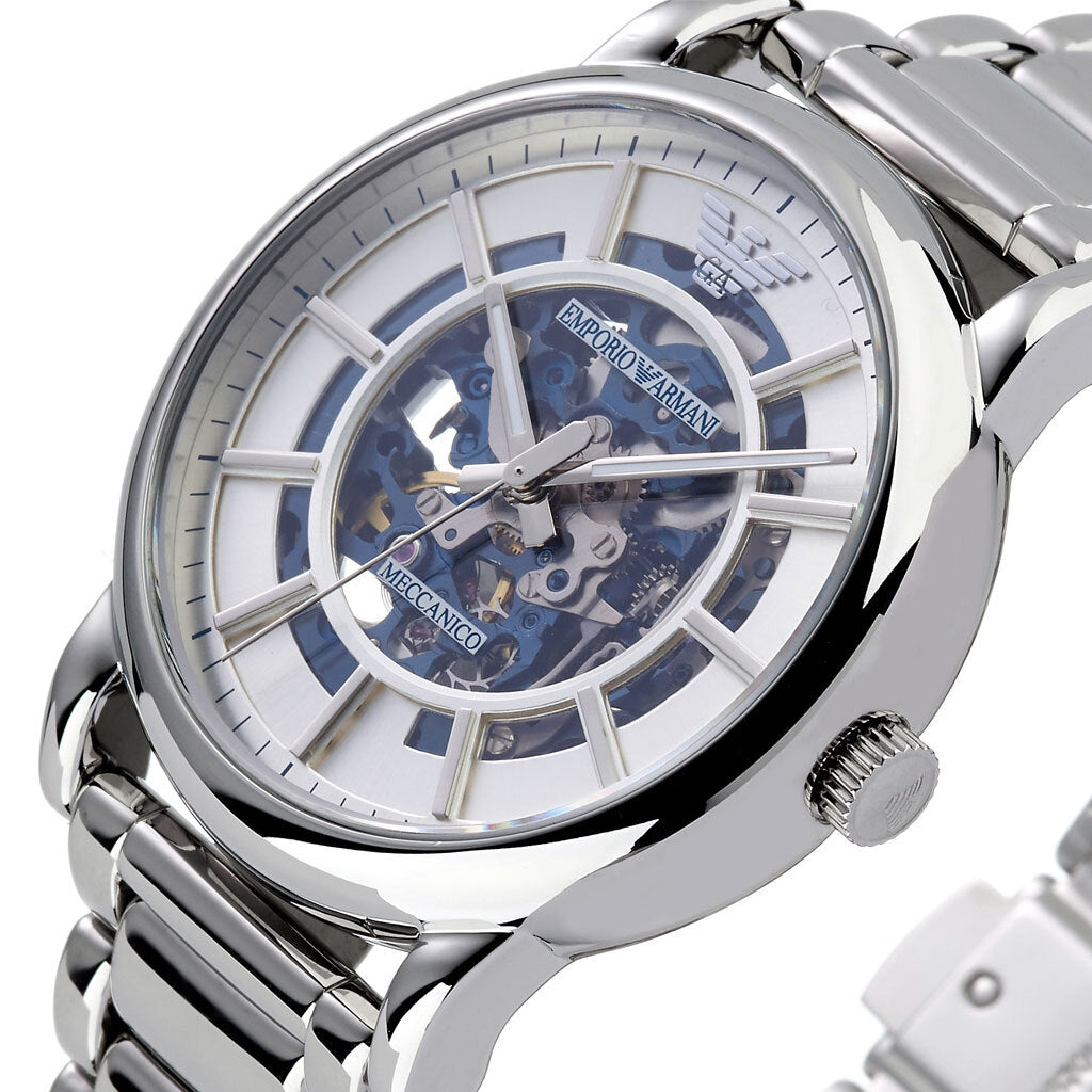 Emporio Armani Automatic Silver Skeleton Dial Menβs Watch AR60006 - Watch