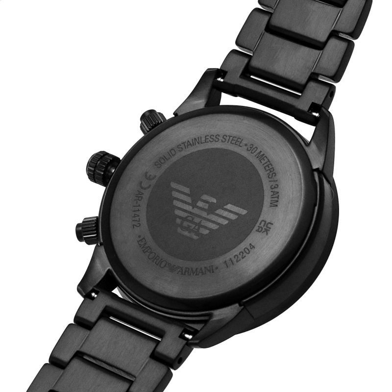 Emporio Armani Chronograph Green Dial Black Menβs Watch AR11472 - Watch