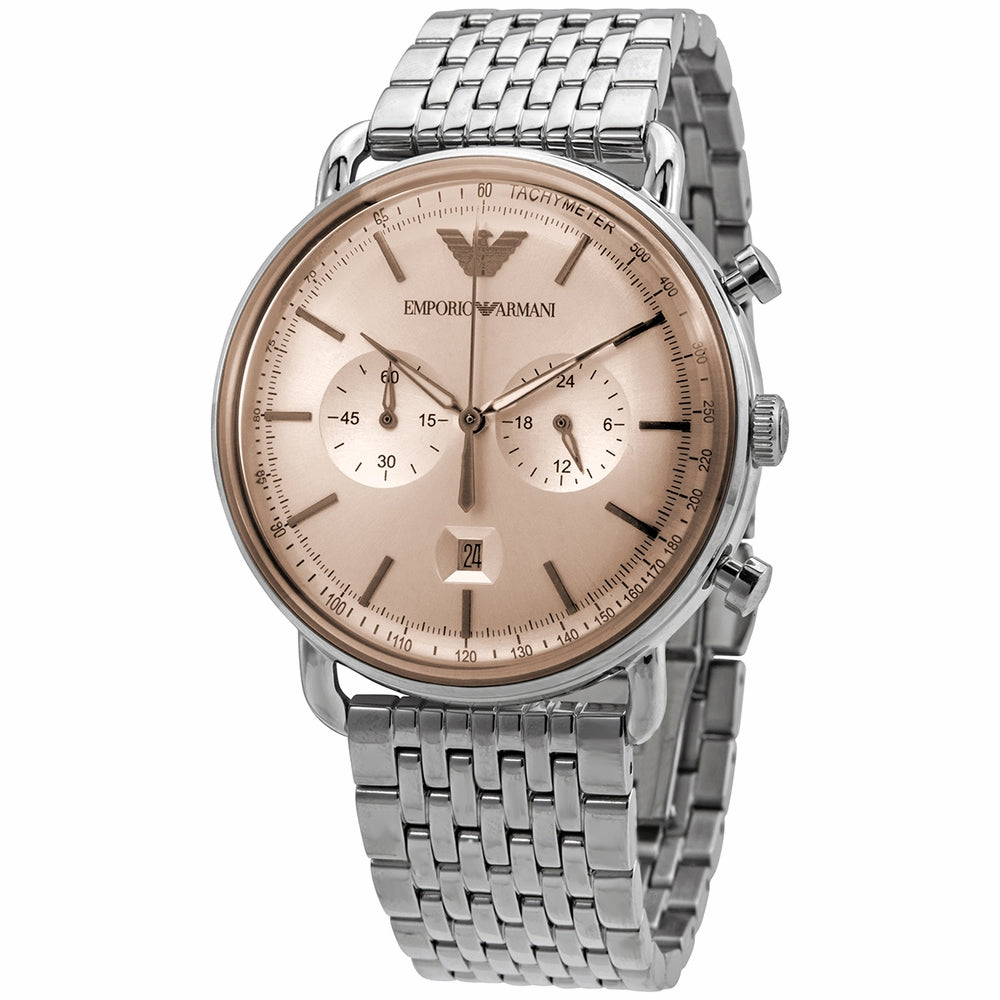 Emporio Armani Chronograph Quartz Beige Dial Menβs Watch AR11239 - Watch
