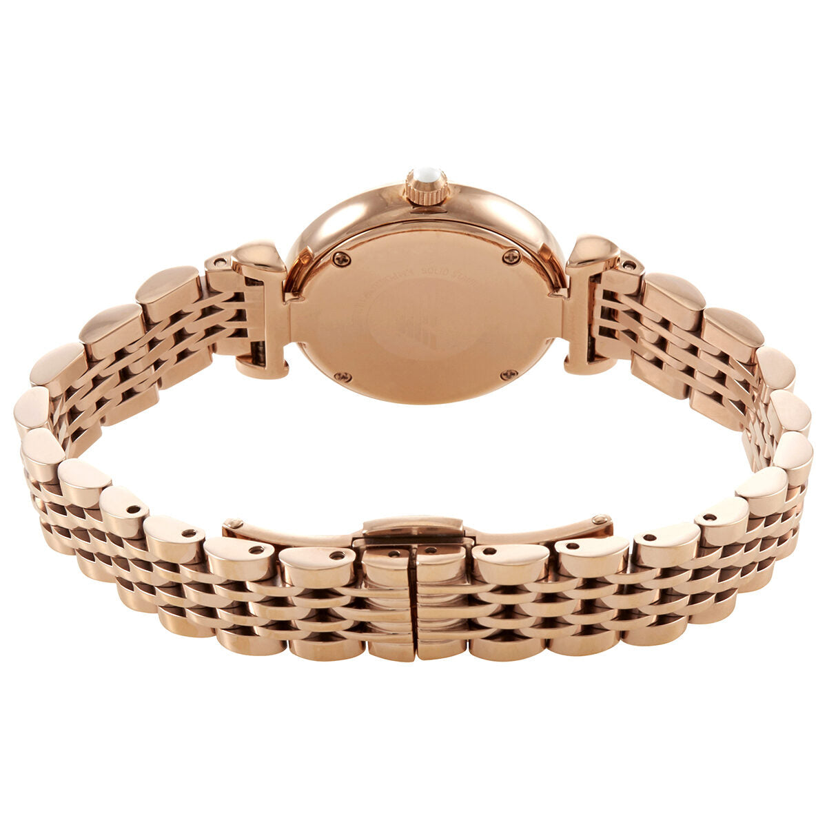 Emporio Armani Gianni T-Bar MOP Dial Rose Gold Women's Watch - AR11316
